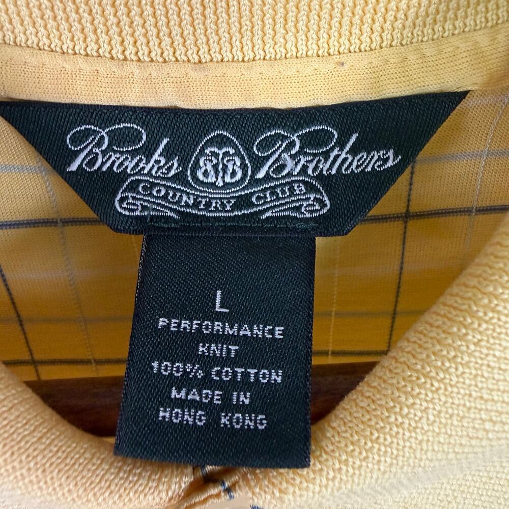 Brooks Brothers Men’s L Performance Knit Cotton Yellow Country Club Lightweight - Picture 3 of 9